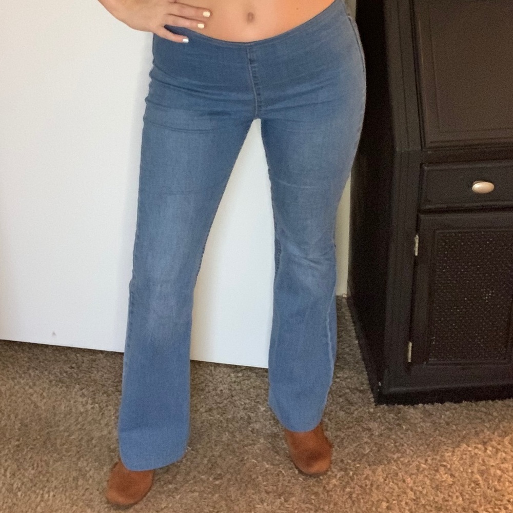 Stretchy waist flare jeans
